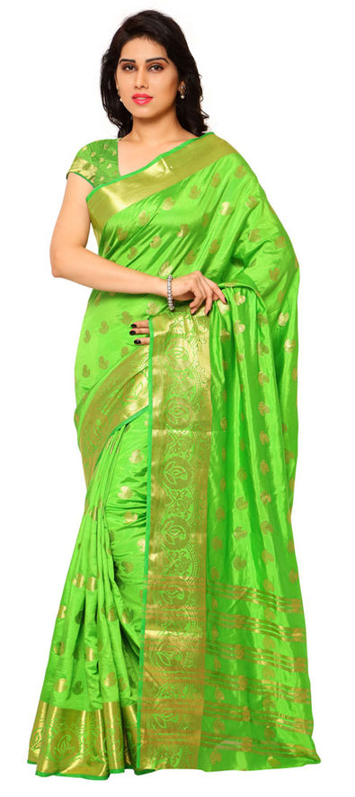 Buy Forest Green Wedding Reception Saree With Embroidered Borders and Matching  Blouse, Green Indian Wedding Engagement Sari Online in India - Etsy