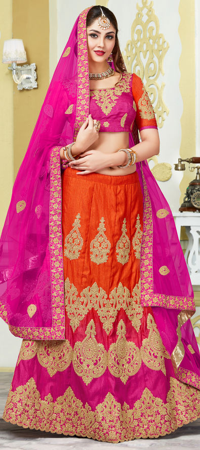Buy Pink and Yellow shaded Printed Lehenga Set Online – Vasansi Jaipur