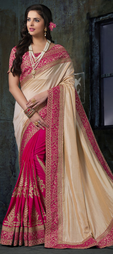 Buy Ivory Saree Summer Silk Embroidered Sequin And Kasab Work With Blouse  For Women by Pallavi Jaipur Online at Aza Fashions.