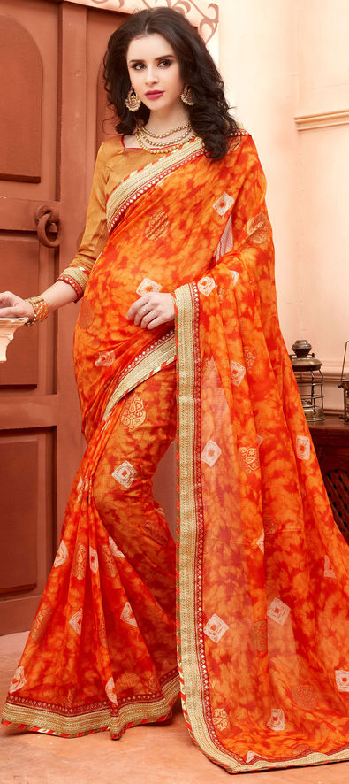 Which colour blouse can go with an orange saree? - Quora