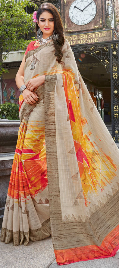 Soft Silk multi color Printed Saree - SD627 at Rs 1,449 / Bag in Surat |  sarideal