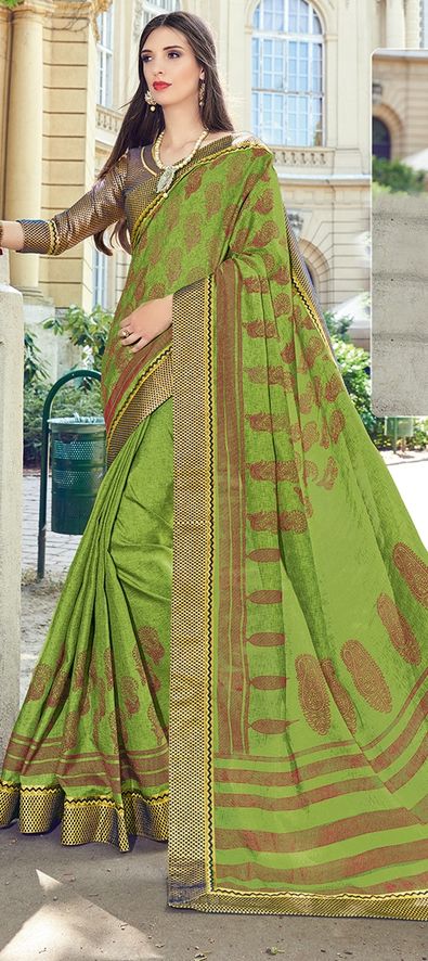 Sea Green Silk Trendy Saree