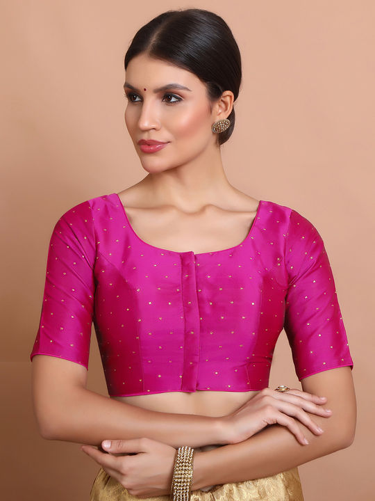 Festive Pink and Majenta color Silk fabric Blouse : 2012300