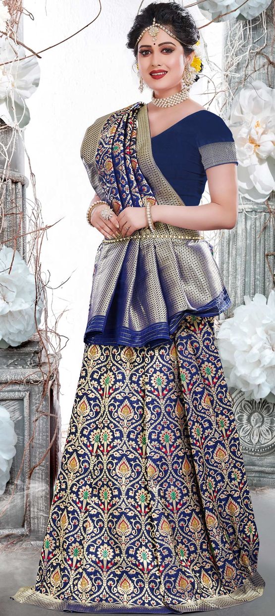 1564684: Party Wear, Traditional Blue color Banarasi Silk, Silk