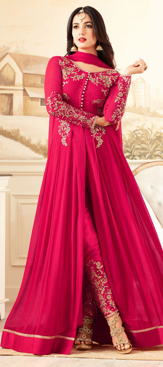 Bollywood, Designer Pink and Majenta color Georgette fabric Salwar Kameez :  1853389