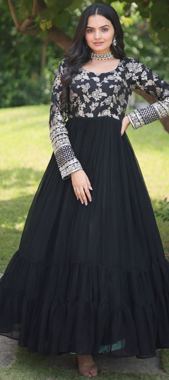 Grey and black gown best sale